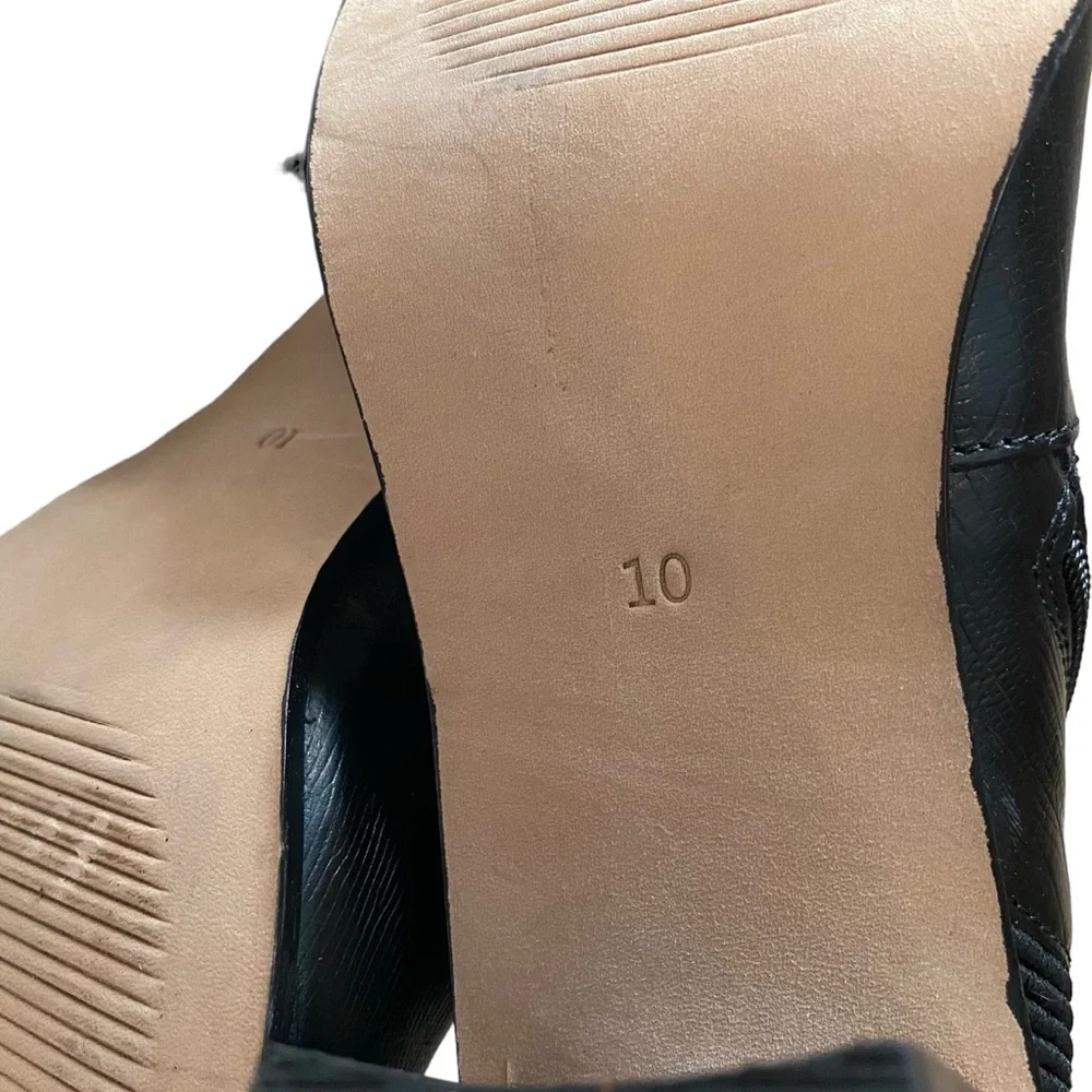 Andre Assous Venice Boot Lizard Embossed Block Heel Zip Boots